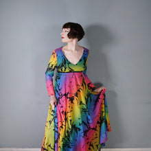 Load image into Gallery viewer, 70s &quot;MARISA&quot; RAINBOW FLORAL FLOWING EMPIRE MAXI DRESS - M-L