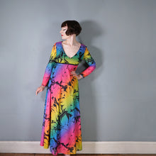 Load image into Gallery viewer, 70s &quot;MARISA&quot; RAINBOW FLORAL FLOWING EMPIRE MAXI DRESS - M-L