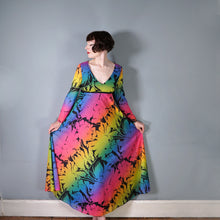 Load image into Gallery viewer, 70s &quot;MARISA&quot; RAINBOW FLORAL FLOWING EMPIRE MAXI DRESS - M-L