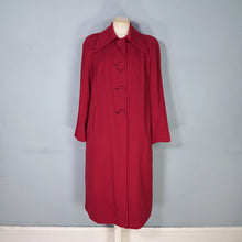Load image into Gallery viewer, 40s CHERRY RED SWING OVER COAT WITH HUGE COLLAR AND REMOVABLE &quot;MAGIC LINING&quot; -M-L
