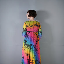 Load image into Gallery viewer, 70s &quot;MARISA&quot; RAINBOW FLORAL FLOWING EMPIRE MAXI DRESS - M-L