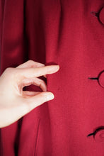 Load image into Gallery viewer, 40s CHERRY RED SWING OVER COAT WITH HUGE COLLAR AND REMOVABLE &quot;MAGIC LINING&quot; -M-L