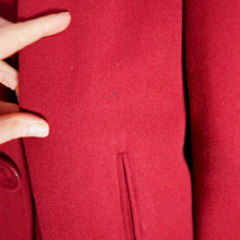 Load image into Gallery viewer, 40s CHERRY RED SWING OVER COAT WITH HUGE COLLAR AND REMOVABLE &quot;MAGIC LINING&quot; -M-L