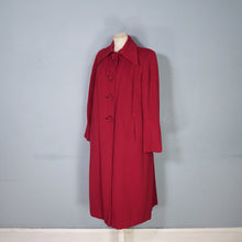 Load image into Gallery viewer, 40s CHERRY RED SWING OVER COAT WITH HUGE COLLAR AND REMOVABLE &quot;MAGIC LINING&quot; -M-L