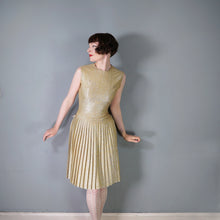 Load image into Gallery viewer, 60s BLANES SPARKLY GOLD METALLIC LUREX GOGO DRESS - S