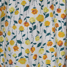 Load image into Gallery viewer, 50s "ARNISONS" YELLOW SMALL STEMMED ROSE PRINT WRAP DRESS WITH SASH BELT - S