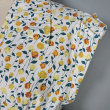 Load image into Gallery viewer, 50s "ARNISONS" YELLOW SMALL STEMMED ROSE PRINT WRAP DRESS WITH SASH BELT - S