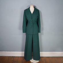 Load image into Gallery viewer, 70s DARK GREEN 3 PIECE DECO STYLE SUIT WITH WIDE LEGS - M