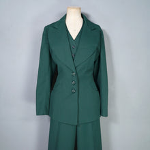 Load image into Gallery viewer, 70s DARK GREEN 3 PIECE DECO STYLE SUIT WITH WIDE LEGS - M