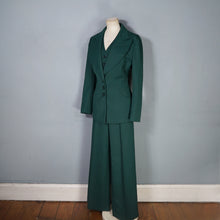 Load image into Gallery viewer, 70s DARK GREEN 3 PIECE DECO STYLE SUIT WITH WIDE LEGS - M