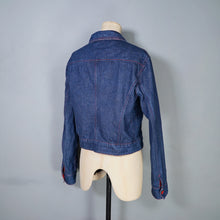 Load image into Gallery viewer, VINTAGE REVERSIBLE DENIM AND RED PLAID CROPPED LIGHTWEIGHT JACKET - M