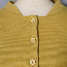 Load image into Gallery viewer, 80s OVERSIZED MUSTARD YELLOW RIB TEXTURE COTTON CARDIGAN - M-L