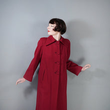 Load image into Gallery viewer, 40s CHERRY RED SWING OVER COAT WITH HUGE COLLAR AND REMOVABLE &quot;MAGIC LINING&quot; -M-L