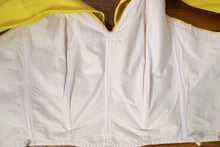 Load image into Gallery viewer, 50s FLORELLE PARIS BRIGHT YELLOW BONED BUSTIER SUN TOP - L