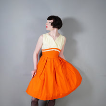 Load image into Gallery viewer, 60s TWOTONE YELLOW AND ORANGE WAFFLE COTTON DRESS - XS / petite