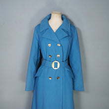 Load image into Gallery viewer, 70s BONNIE MAC LIGHT BLUE BELTED MOD TRENCHCOAT - M-L