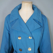 Load image into Gallery viewer, 70s BONNIE MAC LIGHT BLUE BELTED MOD TRENCHCOAT - M-L