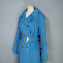 Load image into Gallery viewer, 70s BONNIE MAC LIGHT BLUE BELTED MOD TRENCHCOAT - M-L
