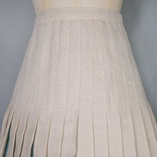 Load image into Gallery viewer, 80s AQUA GREEN AND STONE COLOURED REVERSIBLE PLEATED SKIRT - S