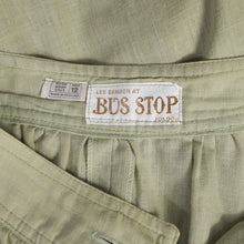 Load image into Gallery viewer, 70s BUS STOP PALE GREEN TWO PIECE FULL SKIRT AND CROPPED TIE BLOUSE TOP -