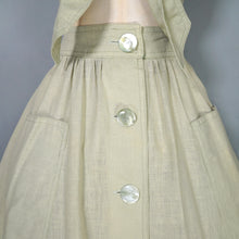 Load image into Gallery viewer, 70s BUS STOP PALE GREEN TWO PIECE FULL SKIRT AND CROPPED TIE BLOUSE TOP -