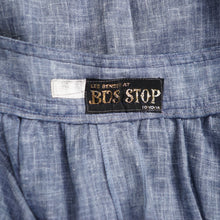 Load image into Gallery viewer, 70s BUS STOP LEE BENDER STORMY BLUE TWO PIECE FULL SKIRT AND CROPPED TIE BLOUSE TOP - XS