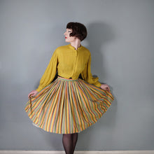 Load image into Gallery viewer, 50s 60s RENE RICKY COLOURFUL YELLOW STRIPE FULL SKIRT - 27"