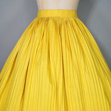 Load image into Gallery viewer, 50s 60s FESPA FASHIONS BRIGHT YELLOW PLEATED FULL SKIRT - 26"