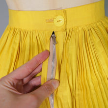 Load image into Gallery viewer, 50s 60s FESPA FASHIONS BRIGHT YELLOW PLEATED FULL SKIRT - 26"