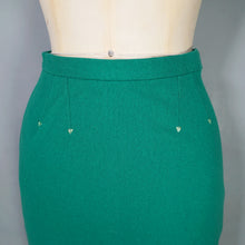 Load image into Gallery viewer, 50s 60s MAURICE BENSON KELLY GREEN FITTED WOOL SKIRT - 25"