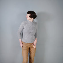 Load image into Gallery viewer, FLUFFY LIGHT GREY ANGORA JUMPER / SWEATER - S-M