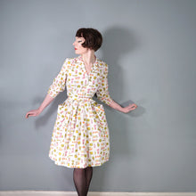 Load image into Gallery viewer, 50s 60s ADELE FASHIONS VEGETABLE NOVELTY PRINT SHIRT DRESS - S