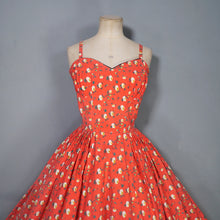 Load image into Gallery viewer, 50s LIGHT RED FLORAL HORROCKSES COTTON SUN DRESS AND BOLERO - XS