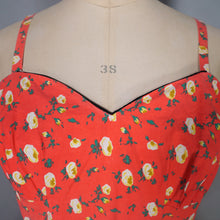 Load image into Gallery viewer, 50s LIGHT RED FLORAL HORROCKSES COTTON SUN DRESS AND BOLERO - XS
