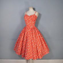 Load image into Gallery viewer, 50s LIGHT RED FLORAL HORROCKSES COTTON SUN DRESS AND BOLERO - XS
