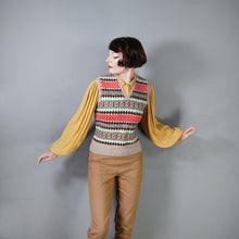 Load image into Gallery viewer, 60s HANDKNIT FAIRISLE WOOL TANK TOP / JUMPER - M