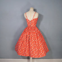Load image into Gallery viewer, 50s LIGHT RED FLORAL HORROCKSES COTTON SUN DRESS AND BOLERO - XS