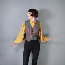 Load image into Gallery viewer, 80s COLOURFUL RAINBOW STRIPE WAISTCOAT - M