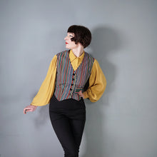 Load image into Gallery viewer, 80s COLOURFUL RAINBOW STRIPE WAISTCOAT - M