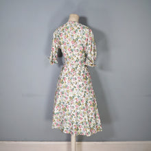 Load image into Gallery viewer, 40s STAMP AND COIN PRINT NOVELTY FIT AND FLARE PASTEL DAY DRESS - S