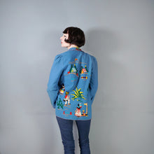 Load image into Gallery viewer, 50s "LOPEZ" BLUE APPLIQUED MEXICAN TOURIST WOOL EMBROIDERED JACKET - S