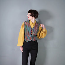 Load image into Gallery viewer, 80s COLOURFUL RAINBOW STRIPE WAISTCOAT - M