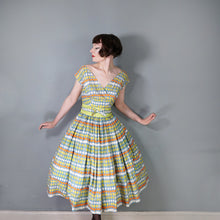 Load image into Gallery viewer, 50s MARYON NOVELTY CITRUS FRUIT PRINT FULL SKIRTED COTTON DRESS - S