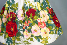 Load image into Gallery viewer, 50s JONATHAN LOGAN COLOURFUL FLORAL BORDER PRINT FULL SKIRED DRESS - M