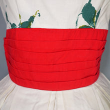 Load image into Gallery viewer, 50s JONATHAN LOGAN COLOURFUL FLORAL BORDER PRINT FULL SKIRED DRESS - M