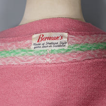 Load image into Gallery viewer, 50s / 60s BERMAN&#39;S FINEST SHETLAND WOOL PINK FAIRISLE CARDIGAN - M