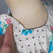 Load image into Gallery viewer, 50s 60s TURQUOISE AND WHITE FLORAL SKIRT AND BOLERO DRESS SET - S