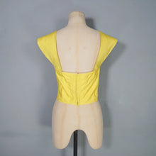 Load image into Gallery viewer, 50s FLORELLE PARIS BRIGHT YELLOW BONED BUSTIER SUN TOP - L