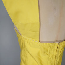 Load image into Gallery viewer, 50s FLORELLE PARIS BRIGHT YELLOW BONED BUSTIER SUN TOP - L