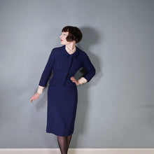 Load image into Gallery viewer, LATE 50s &quot;GAINSBOROUGH&quot; DARK NAVY BLUE FITTED SKIRT SUIT - S